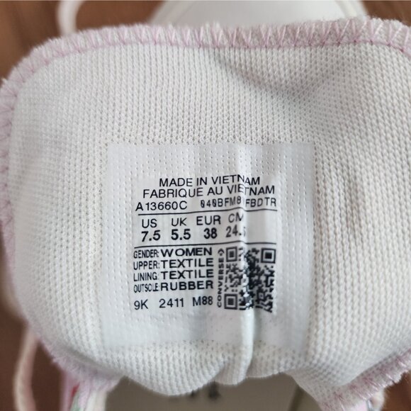 ❤️Chuck Taylor All Star Lift Platform Cross Stitch 7.5 Women Shoes Pink A13660C - Picture 13 of 13